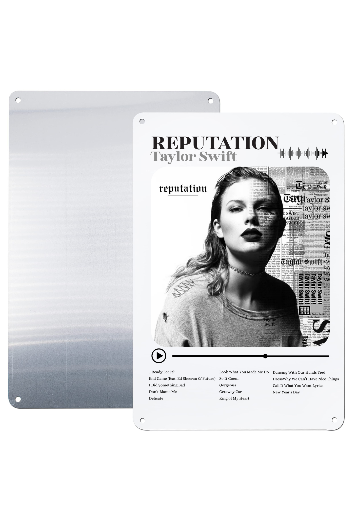 Taylor Swift Albums Metal Print – A4 Aluminium