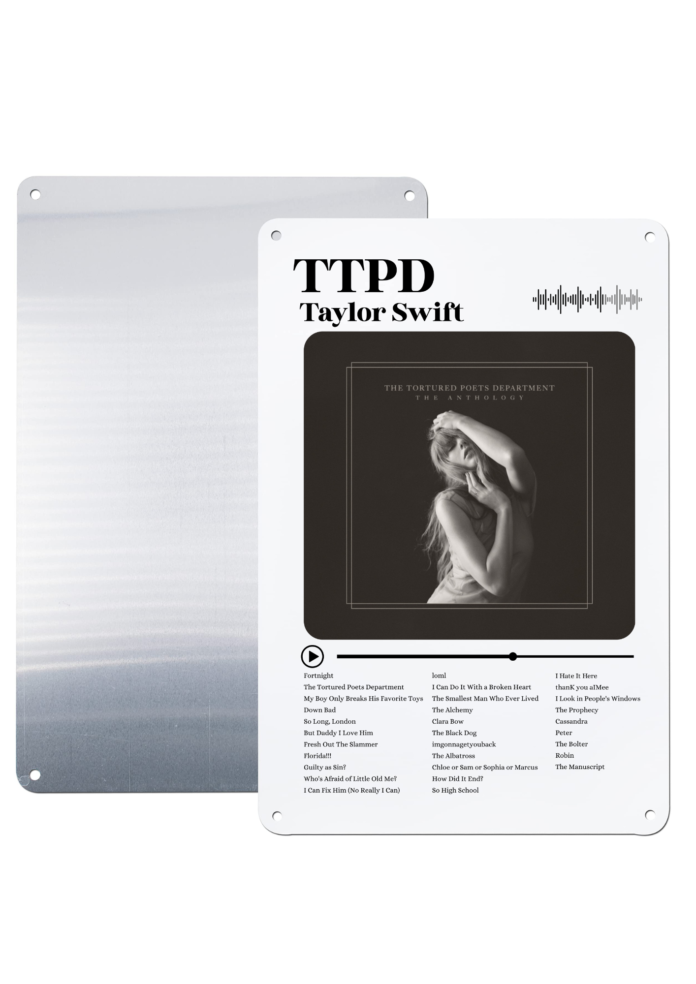 Taylor Swift Albums Metal Print – A4 Aluminium