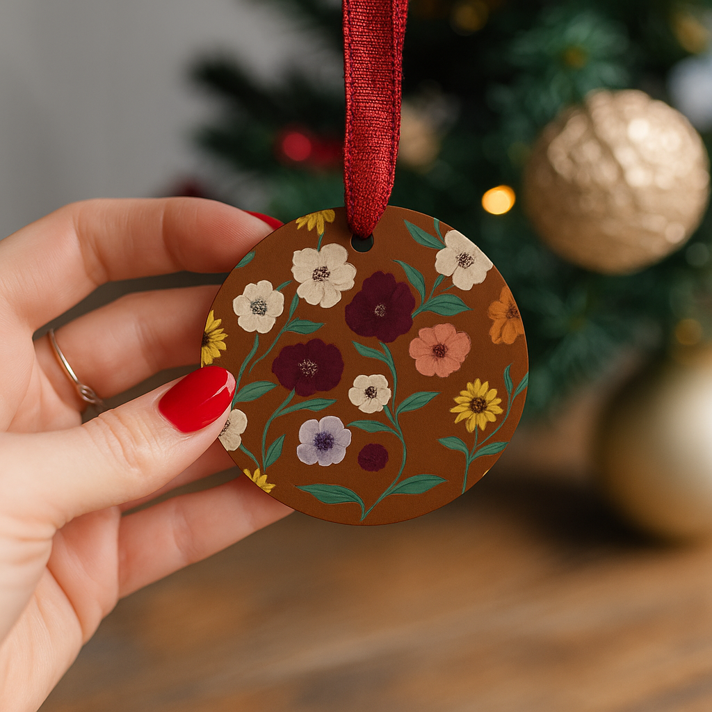 Acoustic Floral Christmas Ornament