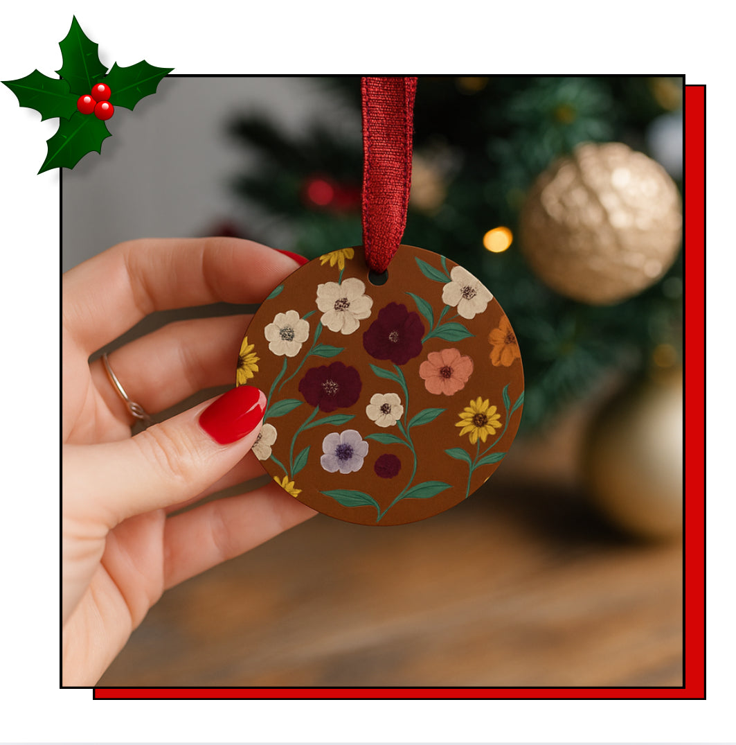 Acoustic Floral Christmas Ornament