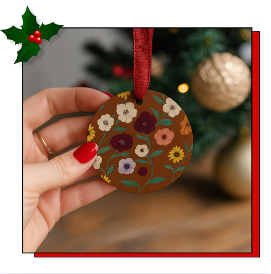 Acoustic Floral Christmas Ornament